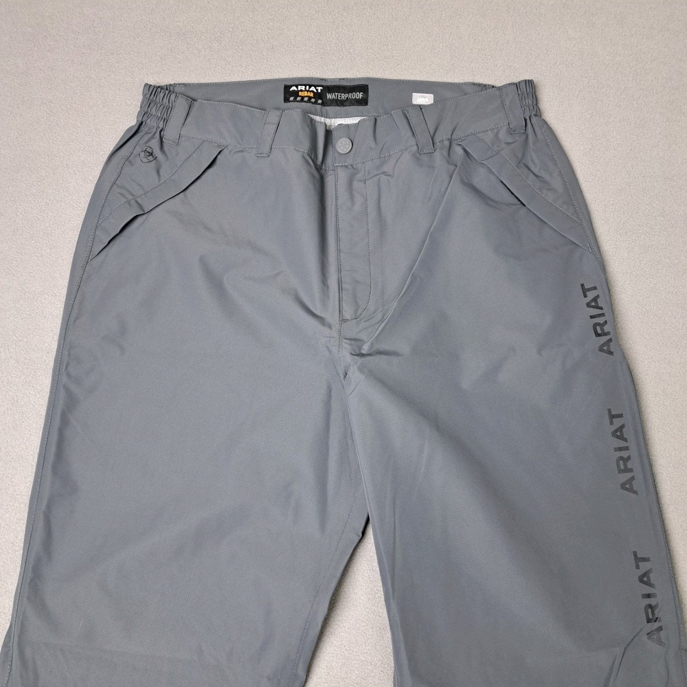 Ariat Rain Pants Mens 4XL Gray Rebar Stormshell Zip Cuff Waterproof Outdoors New